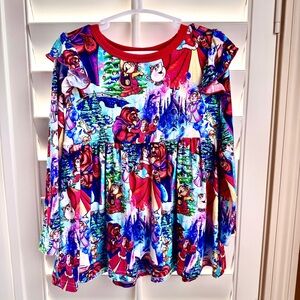Showstoppers 3T Bamboo Short Twirl Dress Disney Beauty‎ & the Beast Christmas